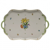 Herend Printemps Tray Rectangular W/Branch Handles18"