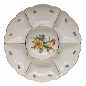 Herend Sectioned Appetizer Dish - Flower 1