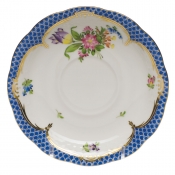 Herend Printemps Blue Border Tea Saucer - Motif 04