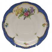 Herend Printemps Blue Border Tea Saucer - Motif 06