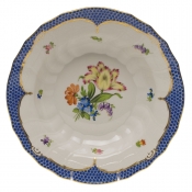 Herend Printemps Blue Border Rim Soup -9.5" Motif 05