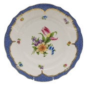 Herend Printemps Blue Border Dinner Plate - Motif 03 10.5"D