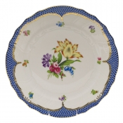 Herend Printemps Blue Border Dinner Plate - Motif 06 10.5"D
