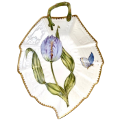 Anna Weatherley Light Purple Tulip w/ Butterfly Leaf Plate