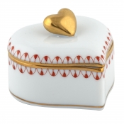 Herend Double Heart Box - Rust