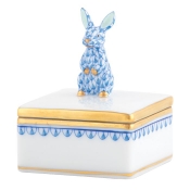 Herend Bunny Box - Blue