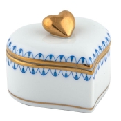 Herend Double Heart Box - Blue