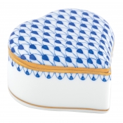 Herend Heart Box Sapphire Fishnet