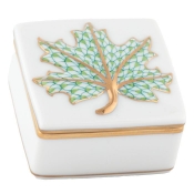 Herend Maple Leaf Box - Key Lime
