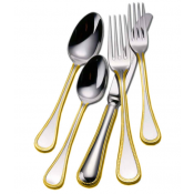 Couzon Le Perle Gold Accent Stainless 5 Piece Setting