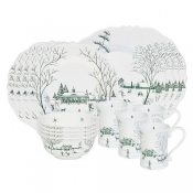 Juliska Country Estate Winter Frolic Evergreen 16 Piece Set