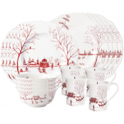 Juliska Country Estate Winter Frolic Ruby 16 Piece Set