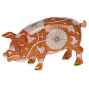 Herend Chrysanthemum Orange Pig