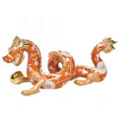 Herend Chrysanthemum Orange Small Dragon