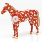 Herend Chrysanthemum Orange Small Horse