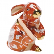 Herend Chrysanthemum Orange Scratching Bunny