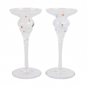 Vietri Chiara White Short Candlesticks - Set of 2