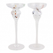Vietri Chiara White Tall Candlesticks - Set of 2