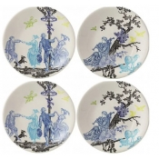 Gien Delices de Jouy Dessert Plate - Set 4