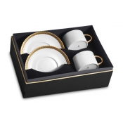 L'Objet Corde Gold Tea Cup+Saucer (Set of 2)