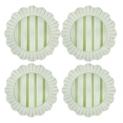 Juliska Cabana Stripe Melamine Dinner Plate Set/4 - Seagrass