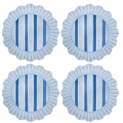 Juliska Cabana Stripe Ocean Melamine Dinner Plate - Set/4