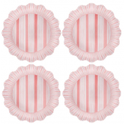 Juliska Cabana Stripe Melamine Dinner Plate Set/4 - Coral