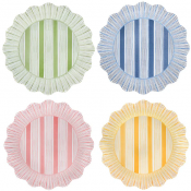 Juliska Cabana Stripe Melamine Dinner Plate Assorted Multicolor - Set/4