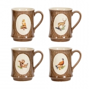 Juliska Forest Walk Animal Mugs Assorted Set 4