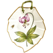 Anna Weatherley Full Bloom Pink / White Tulip Leaf Plate