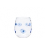 Vietri Drop Blue Stemless Wine Glass