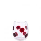 Vietri Drop Red Stemless Wine Glass