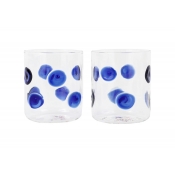Vietri Drop Blue Double Old Fashioned / 12 oz. - Set of 2