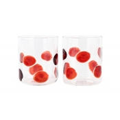 Vietri Drop Red Double Old Fashioned / 12 oz. - Set of 2