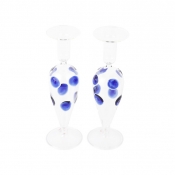 Vietri Drop Blue Candlesticks - Set of 2