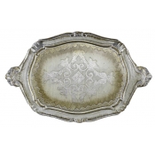 Arte Italica Florentino Wooden Tray / Antique Silver/Gold - 14"