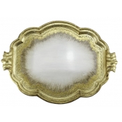 Arte Italica Florentino Wooden Tray / Antique Gold, XLarge - 26"