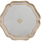 Arte Italica Florentino Baroque Taupe Wooden Large Charger/Tray - Large