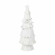 Vietri Foresta White Large Tree with Red Birds & Star - 18.5"