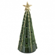 Vietri Foresta Green Large Tree with Ribbon & Gold Star -18.25"