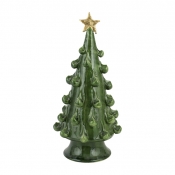 Vietri Foresta Green Medium Tree with Gold Star - 14.75"