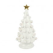 Vietri Foresta White Medium Tree with Gold Star - 14.75"