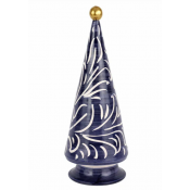 Vietri Foresta Blue Scroll Tree - 15.5"