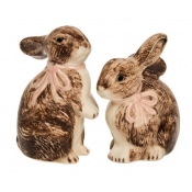 Juliska Clever Creatures Napoleon + Josephine  Bunny Salt + Pepper Set