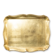 Vietri Florentine Wooden Gold Rectangular Tray