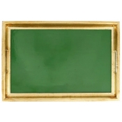 Vietri Florentine Wooden Green & Gold Medium Rectangular Tray - 18.5"