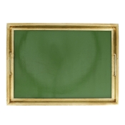Vietri Florentine Wooden Green & Gold Large Rectangular Tray - 21"