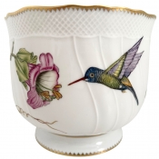 Anna Weatherley Flower w/ Hummingbird Round Cachepot