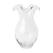 Vietri Hibiscus Glass Clear Vertical Fluted Medium Vase - 9.75"