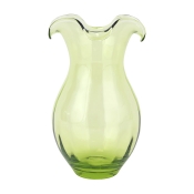 Vietri Hibiscus Glass Green Vertical Fluted Medium Vase - 9.75"